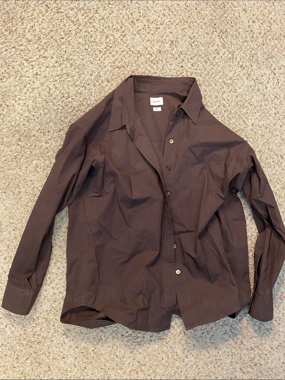 Wilfred Free Brown Button-Up Shirt Jacket